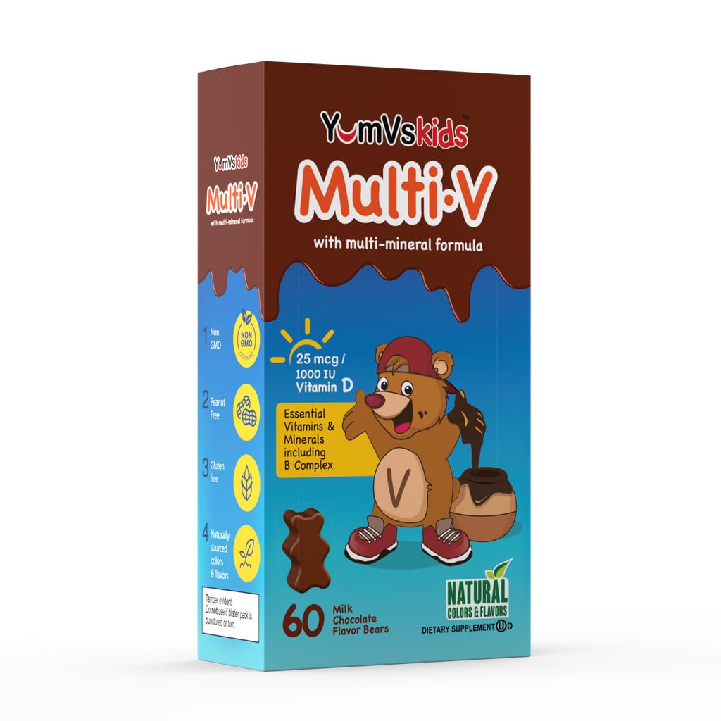 YUM-V'S sabores naturales y colores sin GMO para niños.
