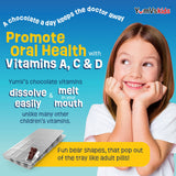 YUM-V'S contiene 16 vitaminas y minerales para crecimiento y desarrollo saludable.