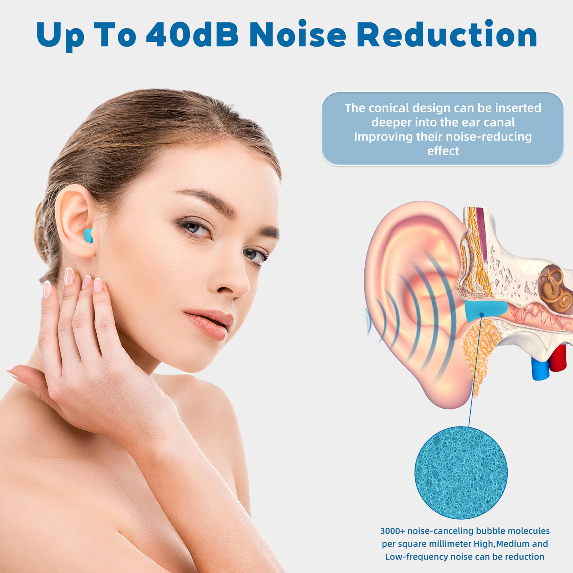 Yunaeduo ajuste ergonómico dentro del oído para confort durante la noche