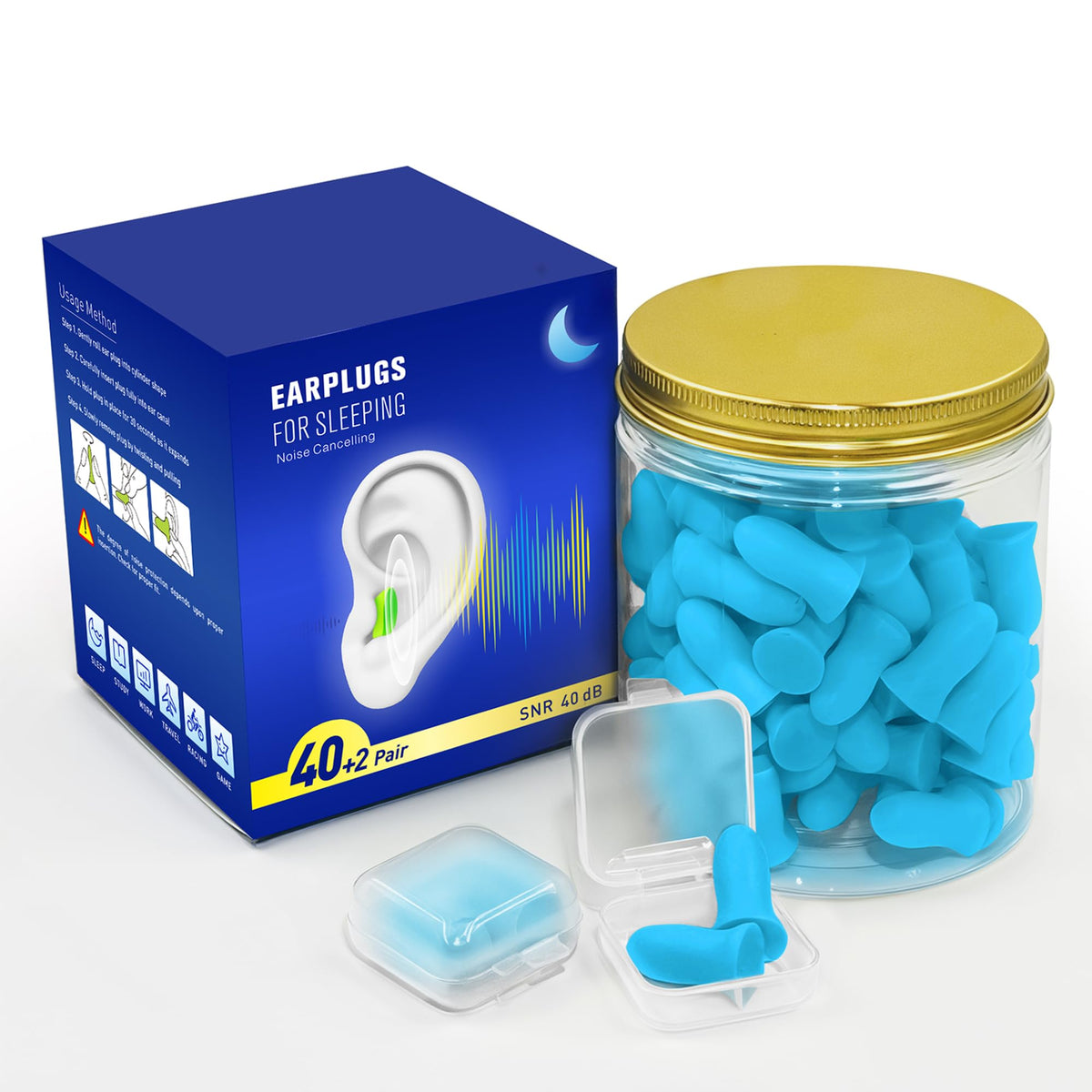 Tapones Yunaeduo de espuma suave para dormir con reducción de ruido de hasta 40 dB