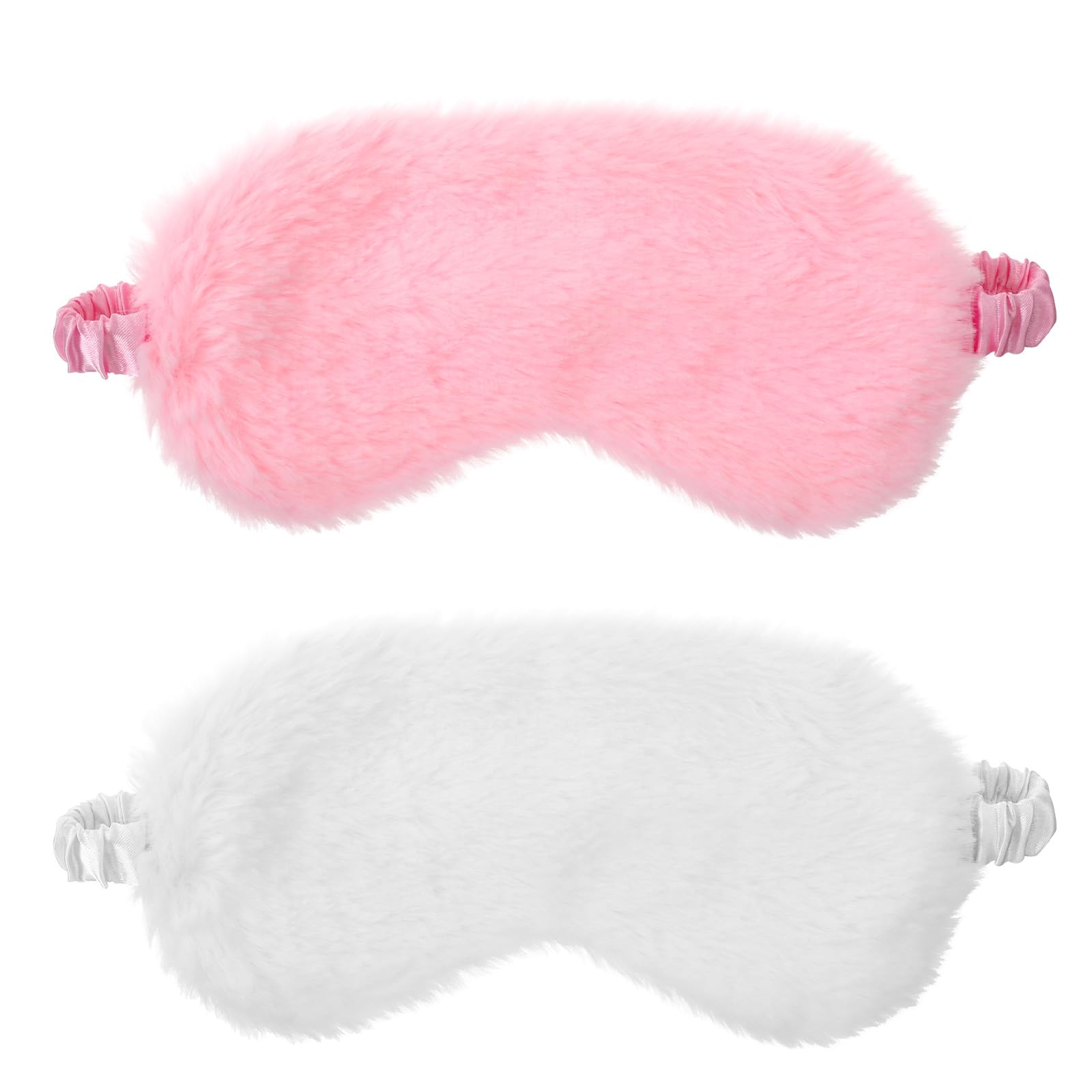 Yuomeaz mascarilla de ojos peluche blanca, descanso suave al dormir.
