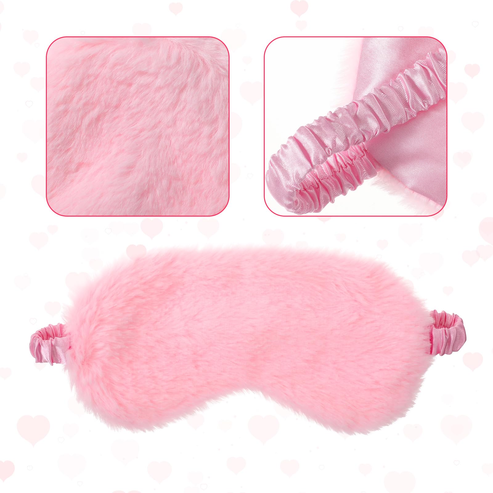 Yuomeaz mascarilla rosa con textura de pelo imitación, confort para viajar.