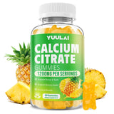 Gomitas Yuulai Citrato de Calcio 1200 mg en caja, soporte general para huesos.