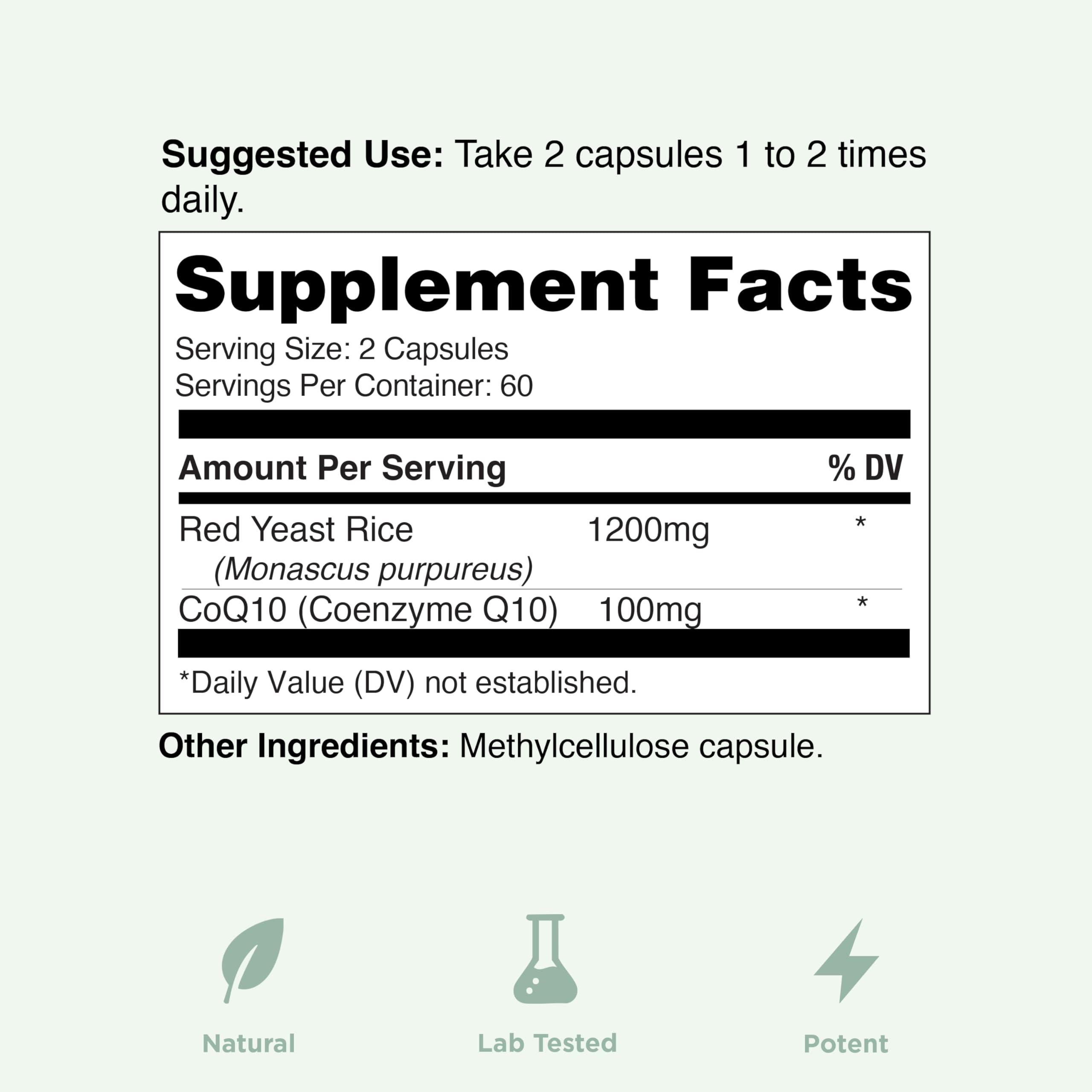 Ingredientes clave: monacolin K y CoQ10 en suplemento 2 en 1.
