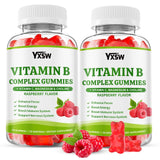 yxsw gomitas complejo B frambuesa, frasco visible para energía diaria