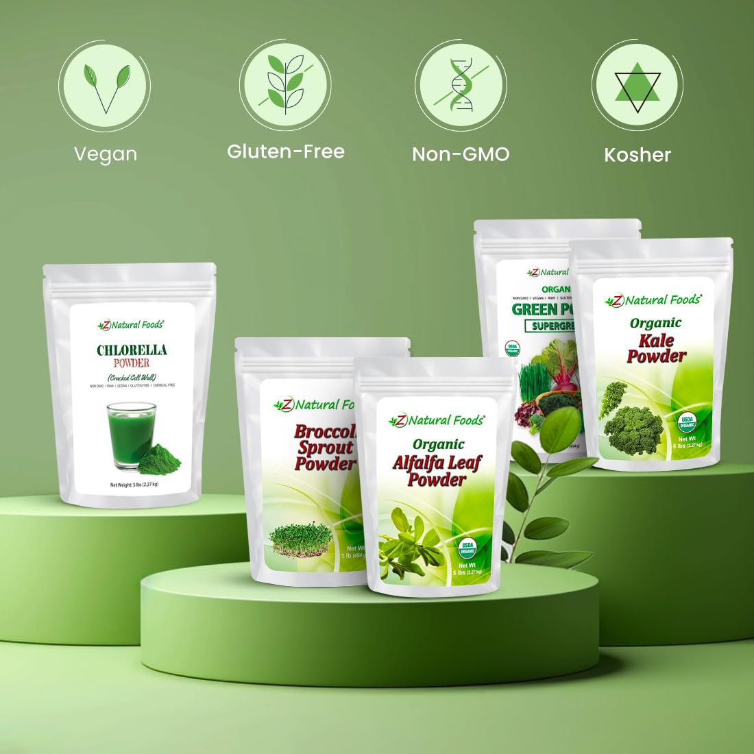 Z Natural Foods Polvo de Brotes Brócoli: 100% puro, sin aditivos.