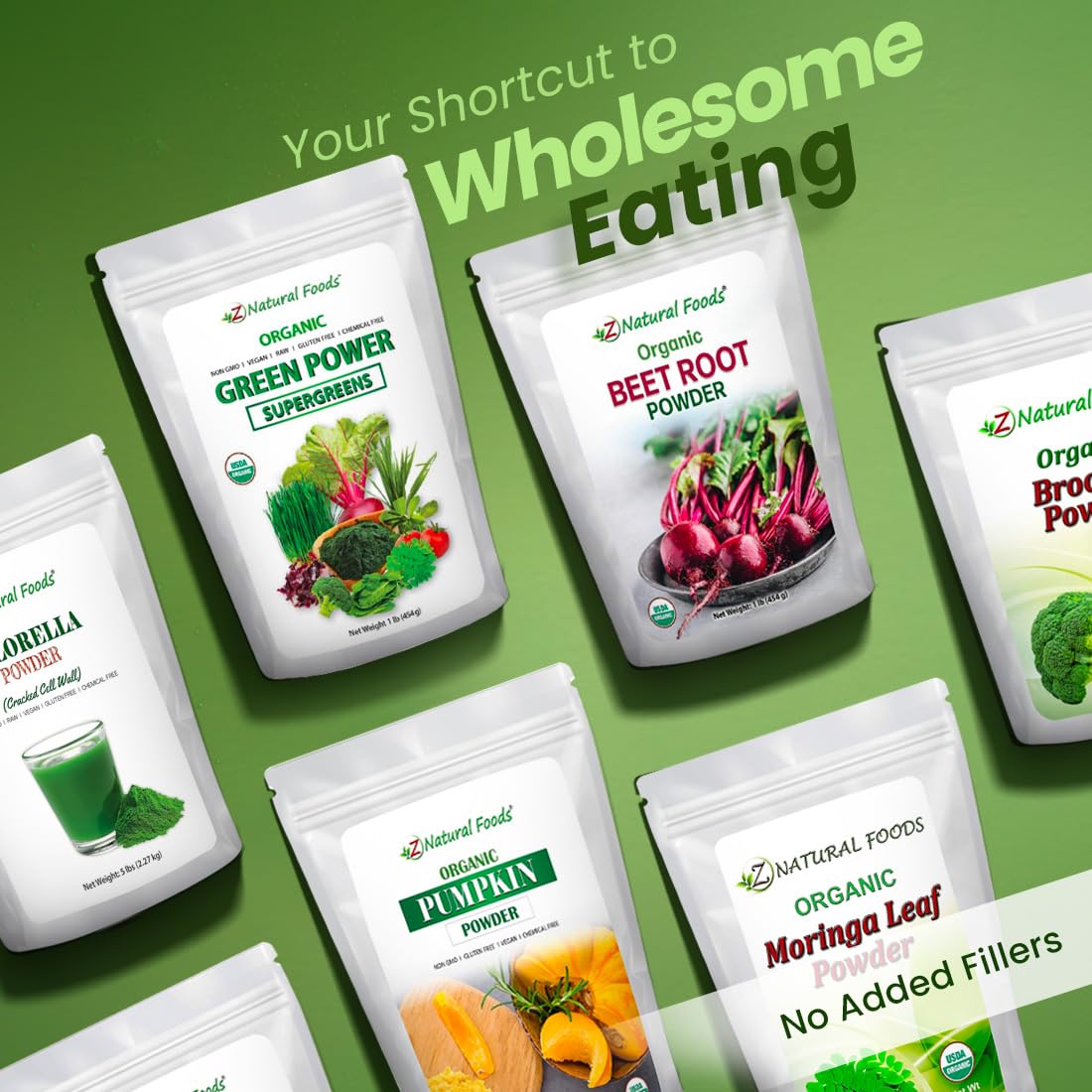 Z Natural Foods Polvo de Brotes Brócoli: vitaminas y minerales para apoyo cotidiano.
