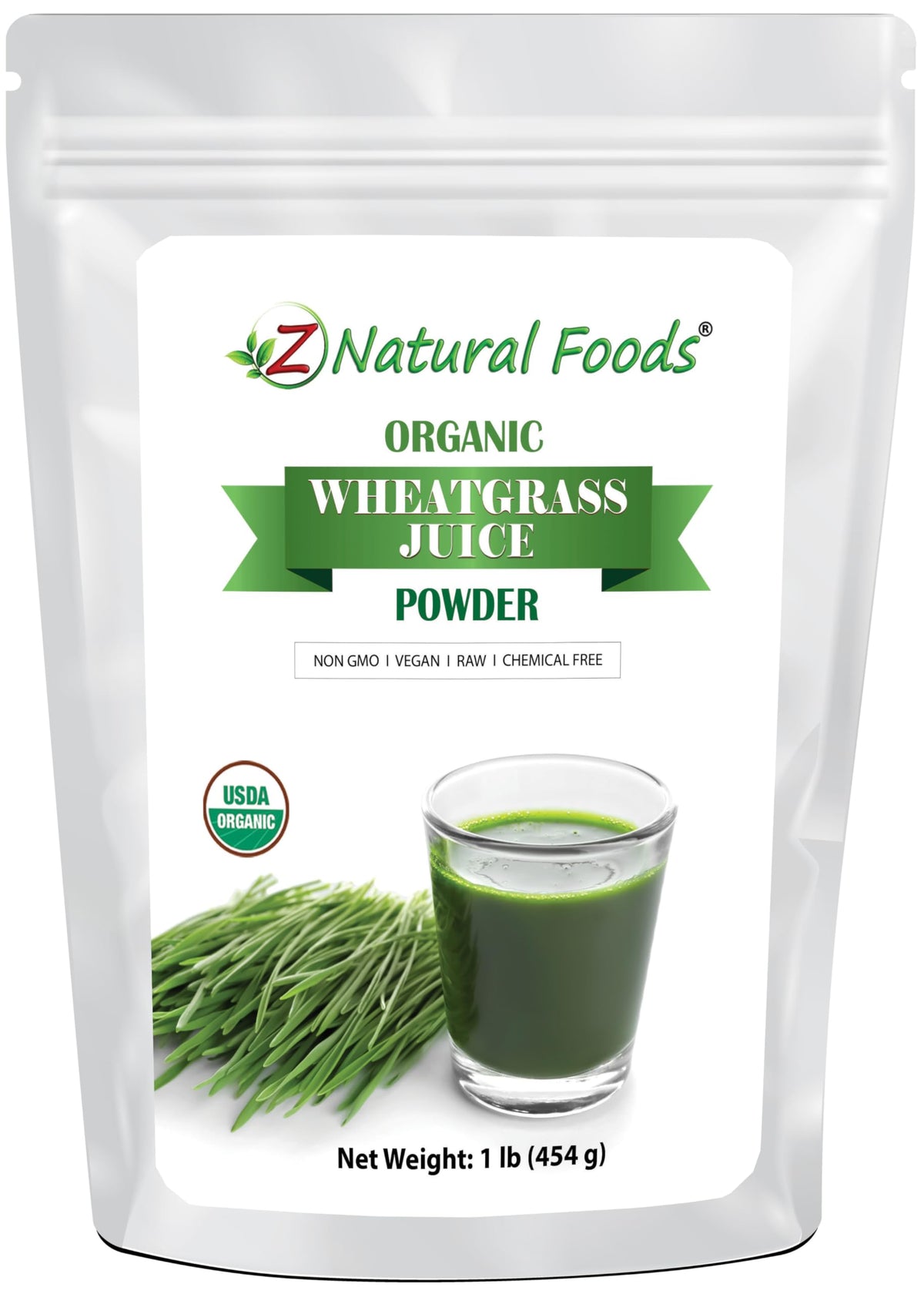 Z Natural Foods polvo de jugo de pasto de trigo en bote, fuente rápida de nutrición