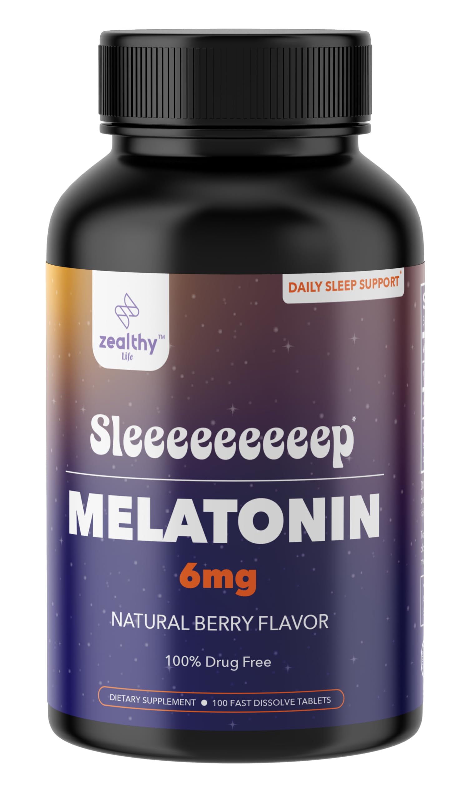 Z Zealthy Life Melatonina disolución rápida sabor frutos rojos para dormir mejor.