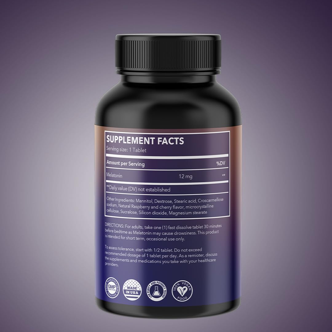 Ingredientes naturales de melatonina Z Zealthy Life para relajación suave.