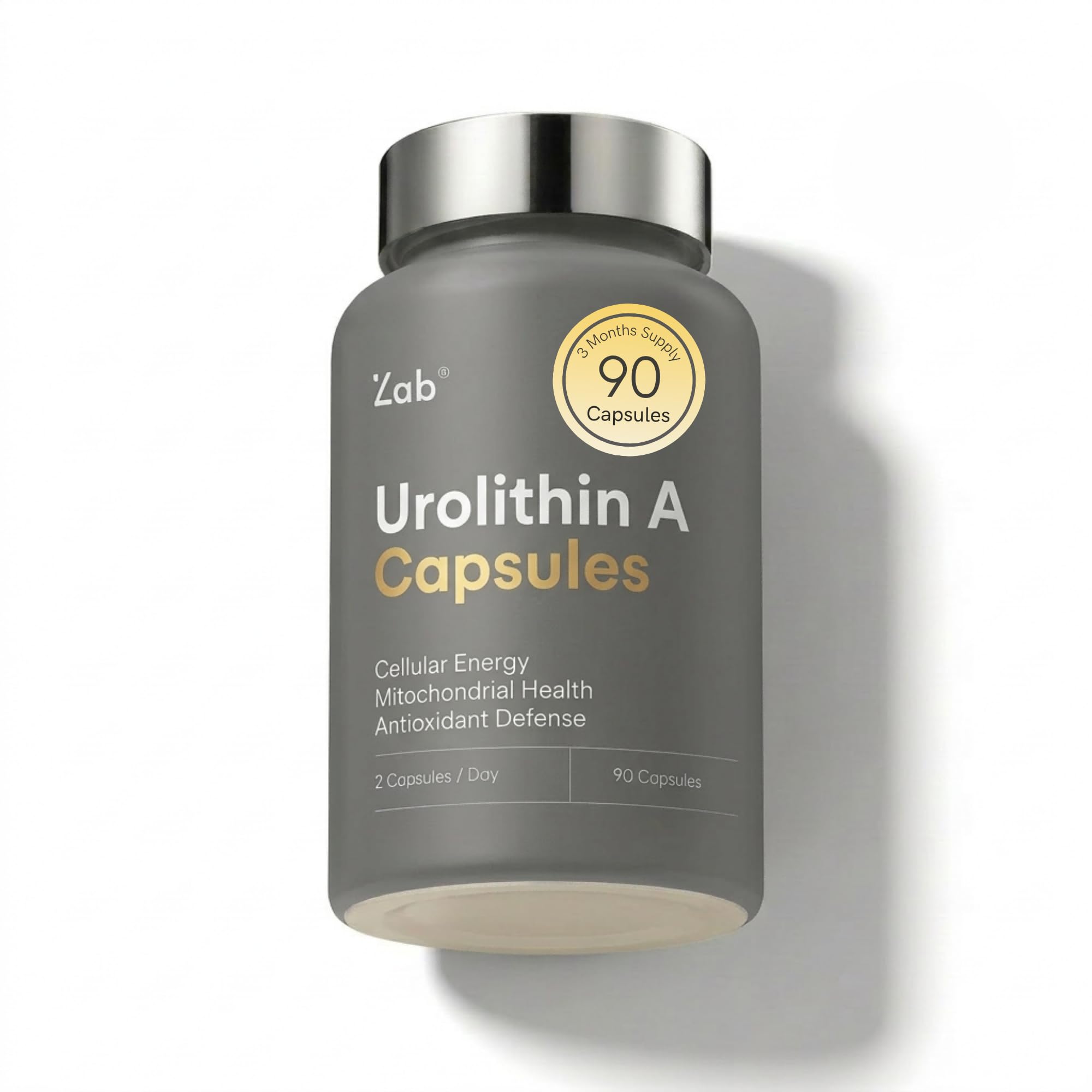ZAB Urolithin A en cápsulas de 700 mg listas para aportar energía celular.