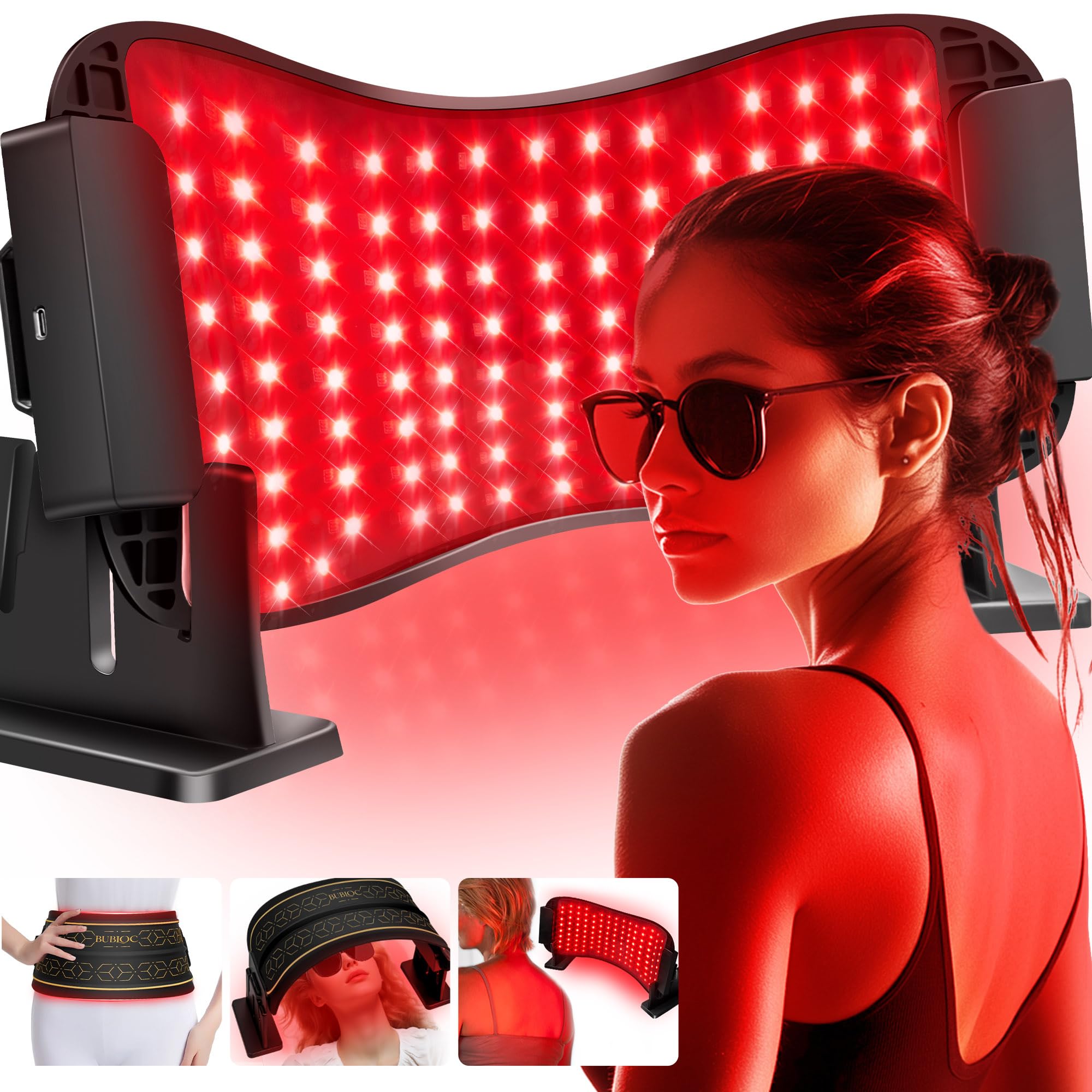 ZagMufe banda de luz roja 850nm para rostro, piel más suave y tono uniforme.
