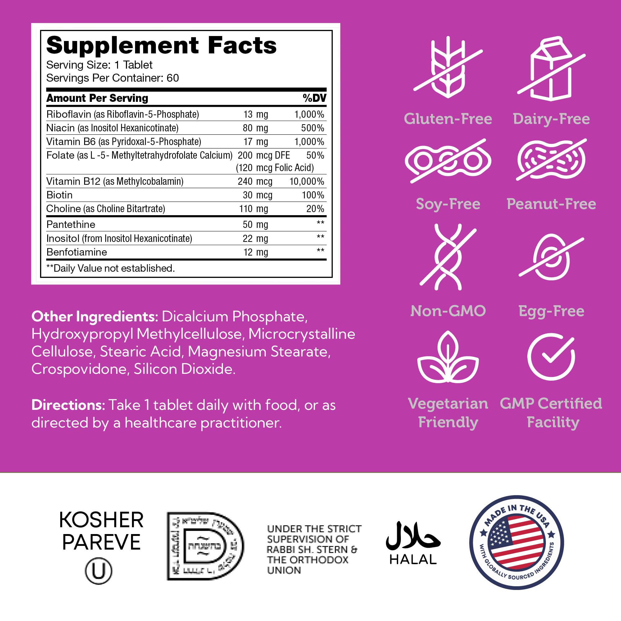 Zahler B Complex: caja kosher sin gluten