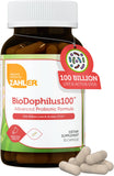 Frasco de Zahler BioDophilus100 en vidrio para uso diario de bienestar digestivo.