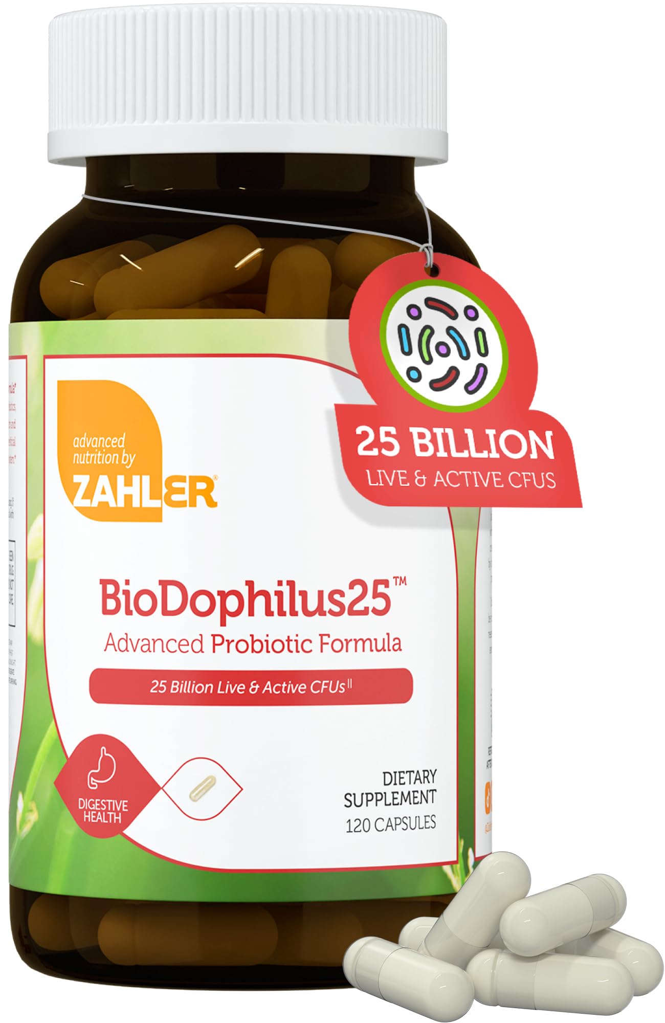Zahler BioDophilus25 empaque frontal para iniciar soporte digestivo diario