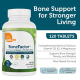 Zahler Bonefactor con vitamina D3 y K2 ayuda a absorber y dirigir el calcio.
