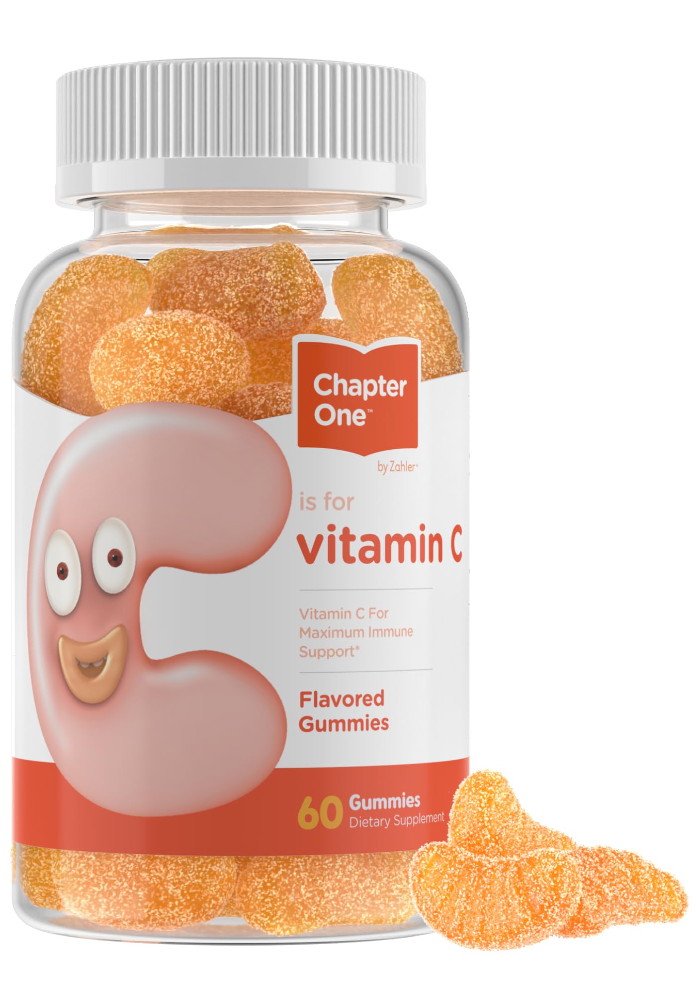Gomitas Zahler Capítulo Uno Vitamina C sabor naranja, 125 mg por gomita para apoyo diario