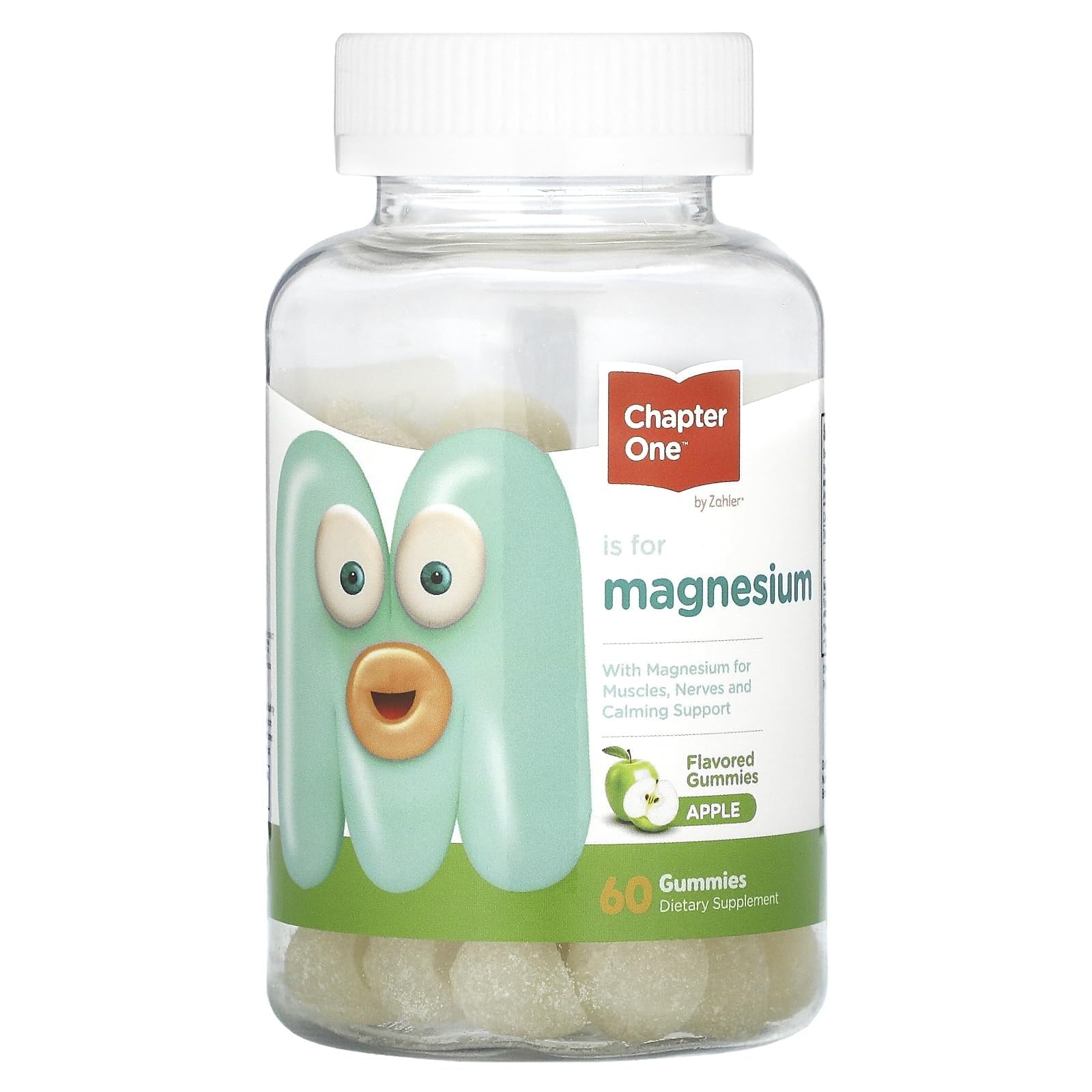 Gomitas Zahler Chapter One magnesio con sabor a manzana para bienestar diario.