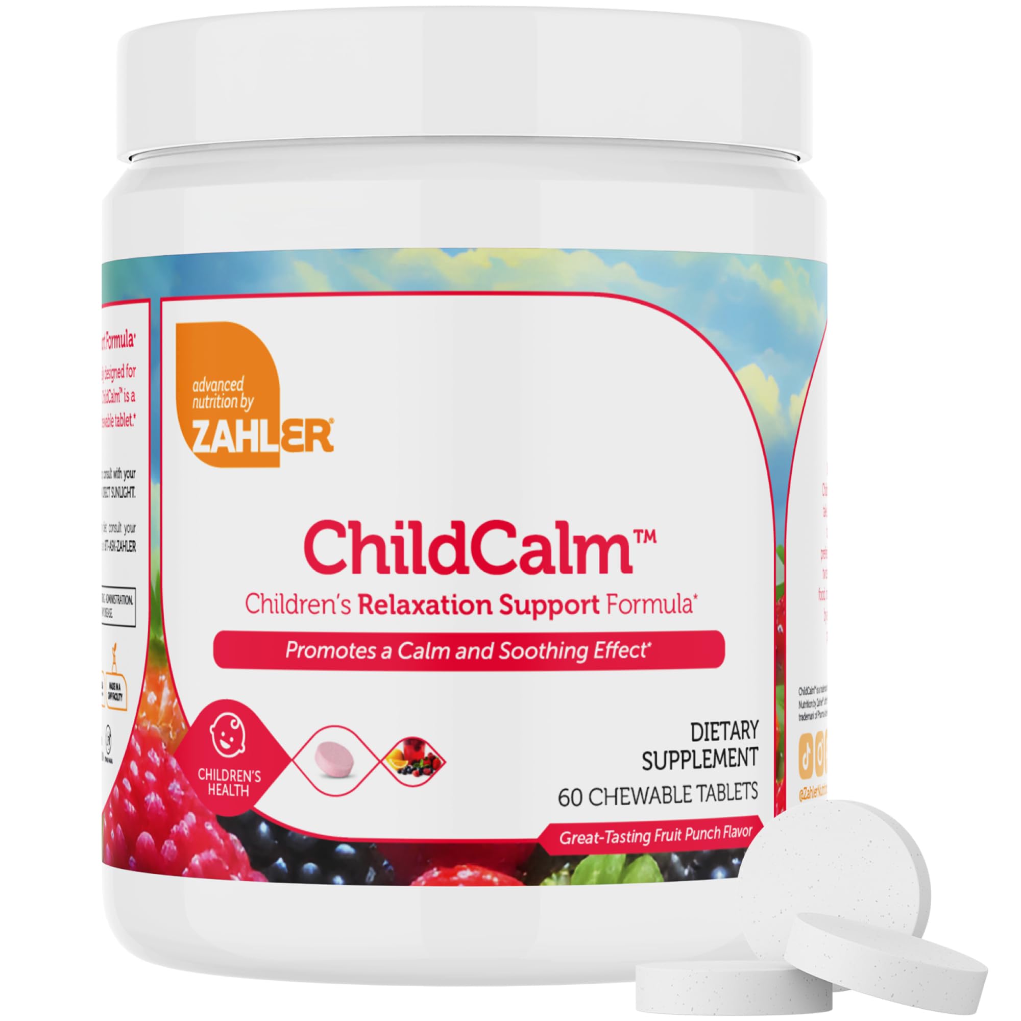 Zahler ChildCalm niño masticando, experiencia de sabor agradable para apoyo del estado de ánimo.