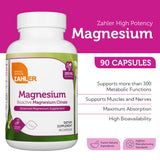 Zahler Citrato de Magnesio Bioactivo 200 mg, cápsulas fáciles de tragar