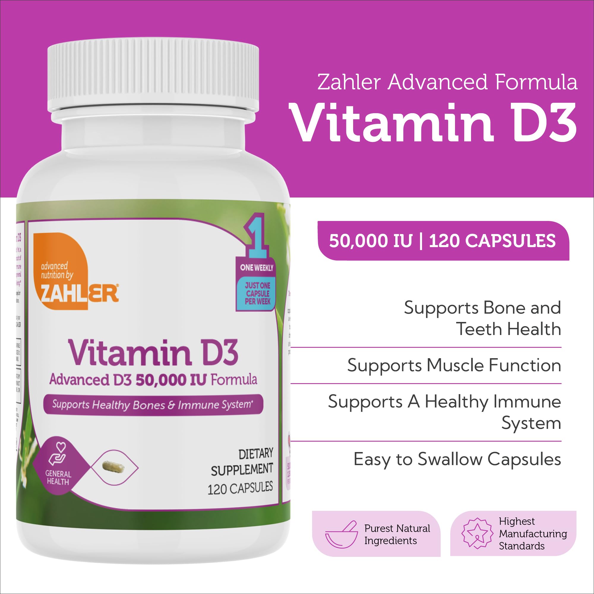 Zahler D3 para huesos y dientes, apoyo nutricional diario