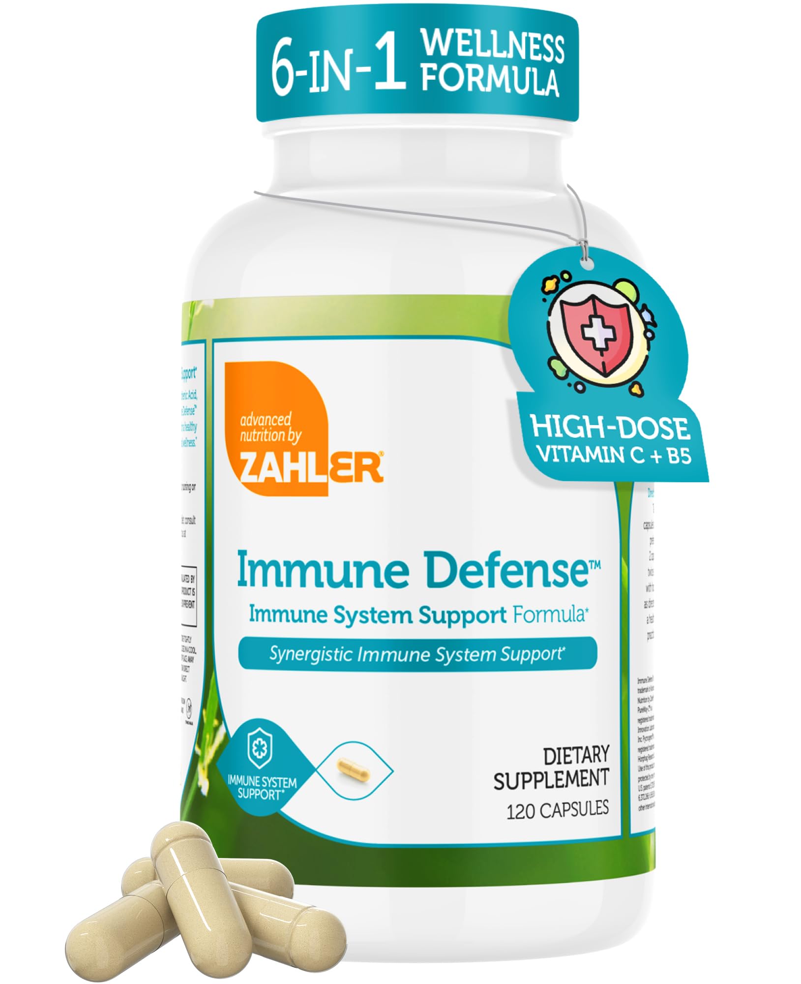 Zahler Defensa Inmune, etiqueta: muestra ingredientes clave para la salud inmunitaria