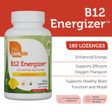 Zahler Energizer B12 5000 mcg, disolución rápida para energía sostenida.
