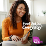 Zahler envase de 90 tabletas, conveniente para uso diario.