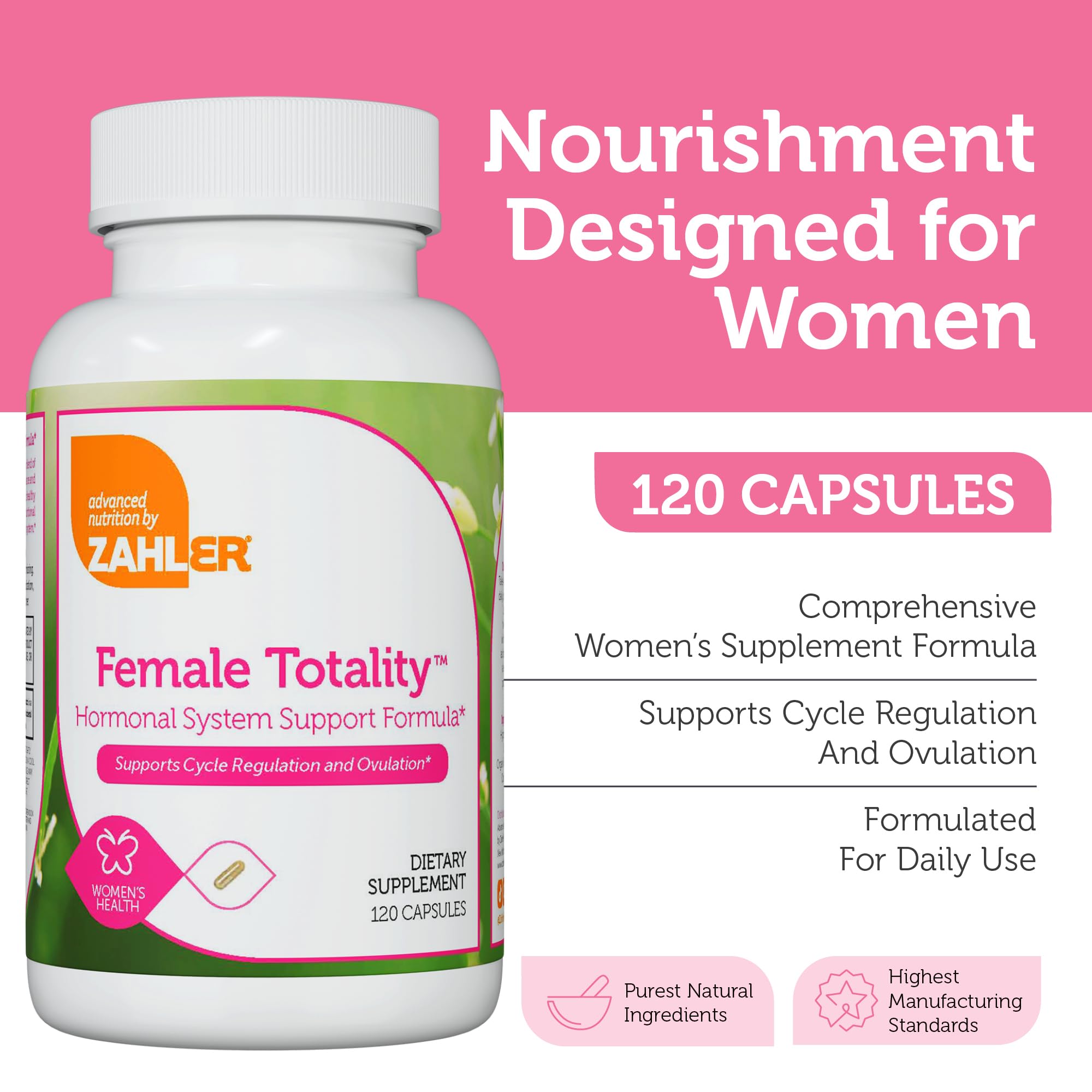 Etiqueta kosher de Zahler Female Totality para consumo diario.