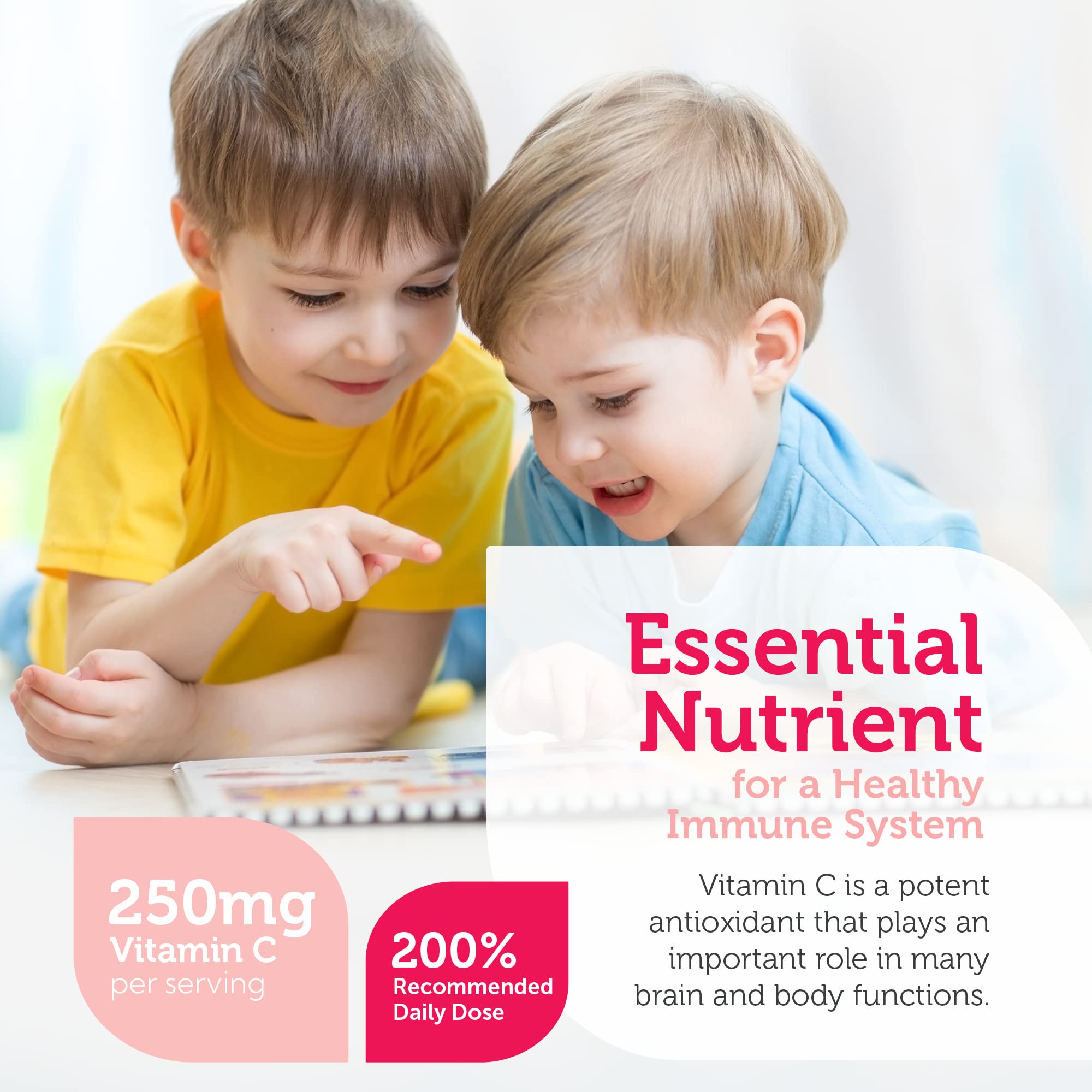 Tabletas masticables Zahler Junior C Avanzado para niños, sabor naranja