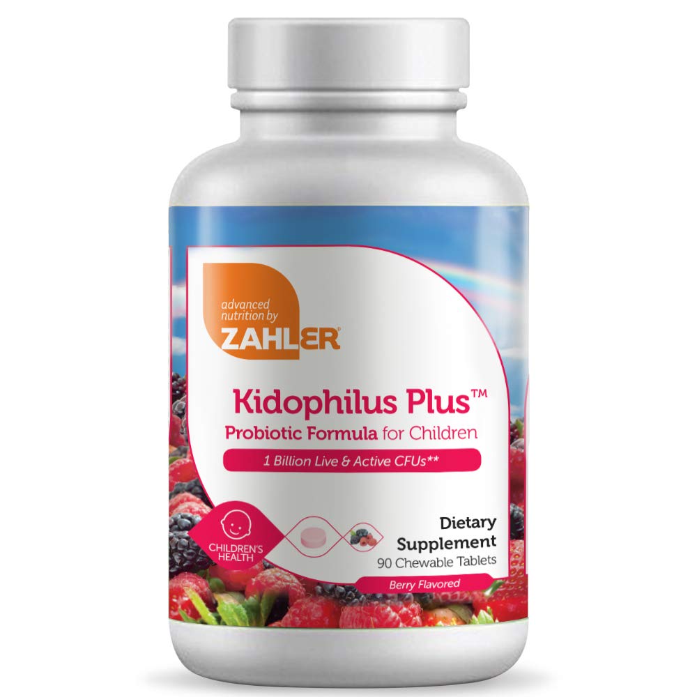 Zahler Kidophilus botella de probiótico para niños, ayuda a apoyar la digestión diaria.