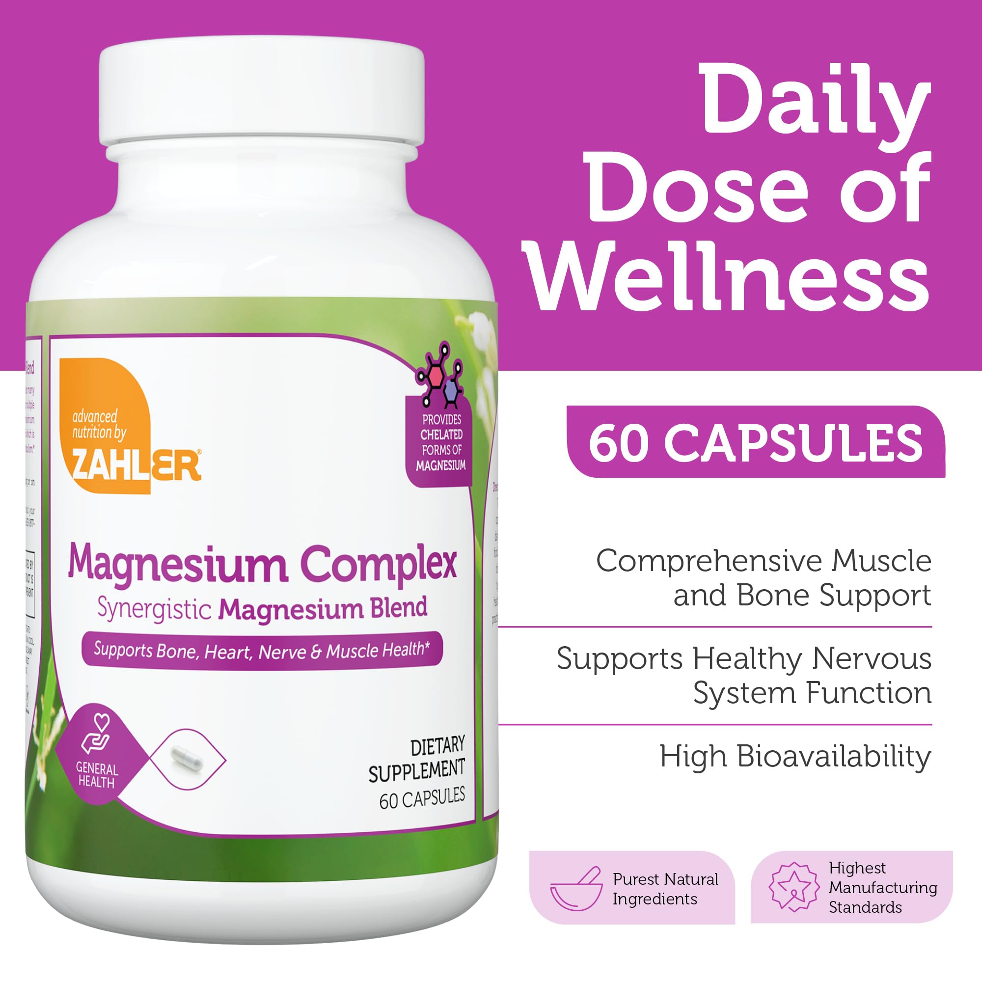 Zahler Magnesium Complex: diversas formas de magnesio para absorción equilibrada