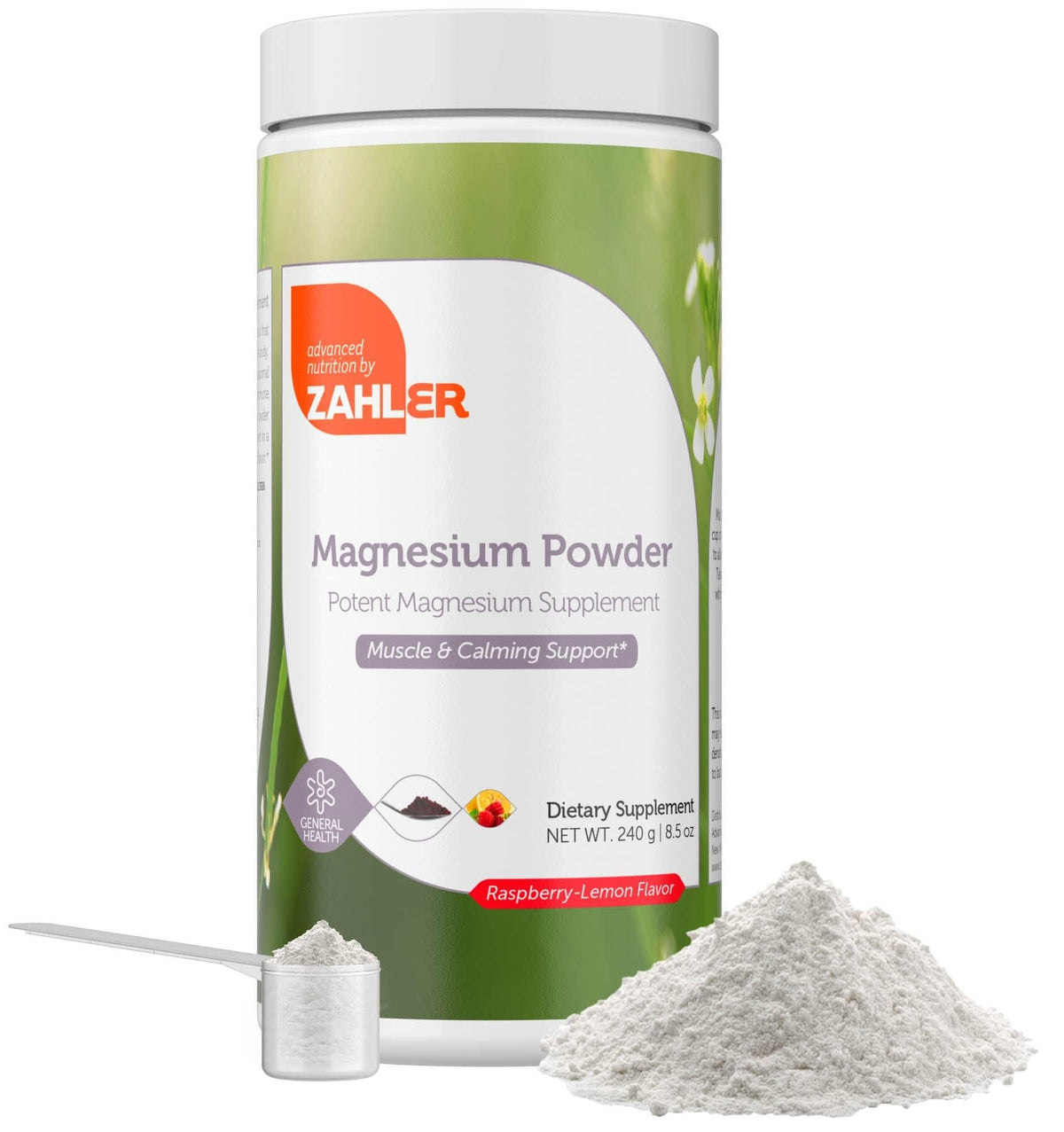 Zahler polvo de magnesio sabor frambuesa limon ideal para empezar el día con frescura