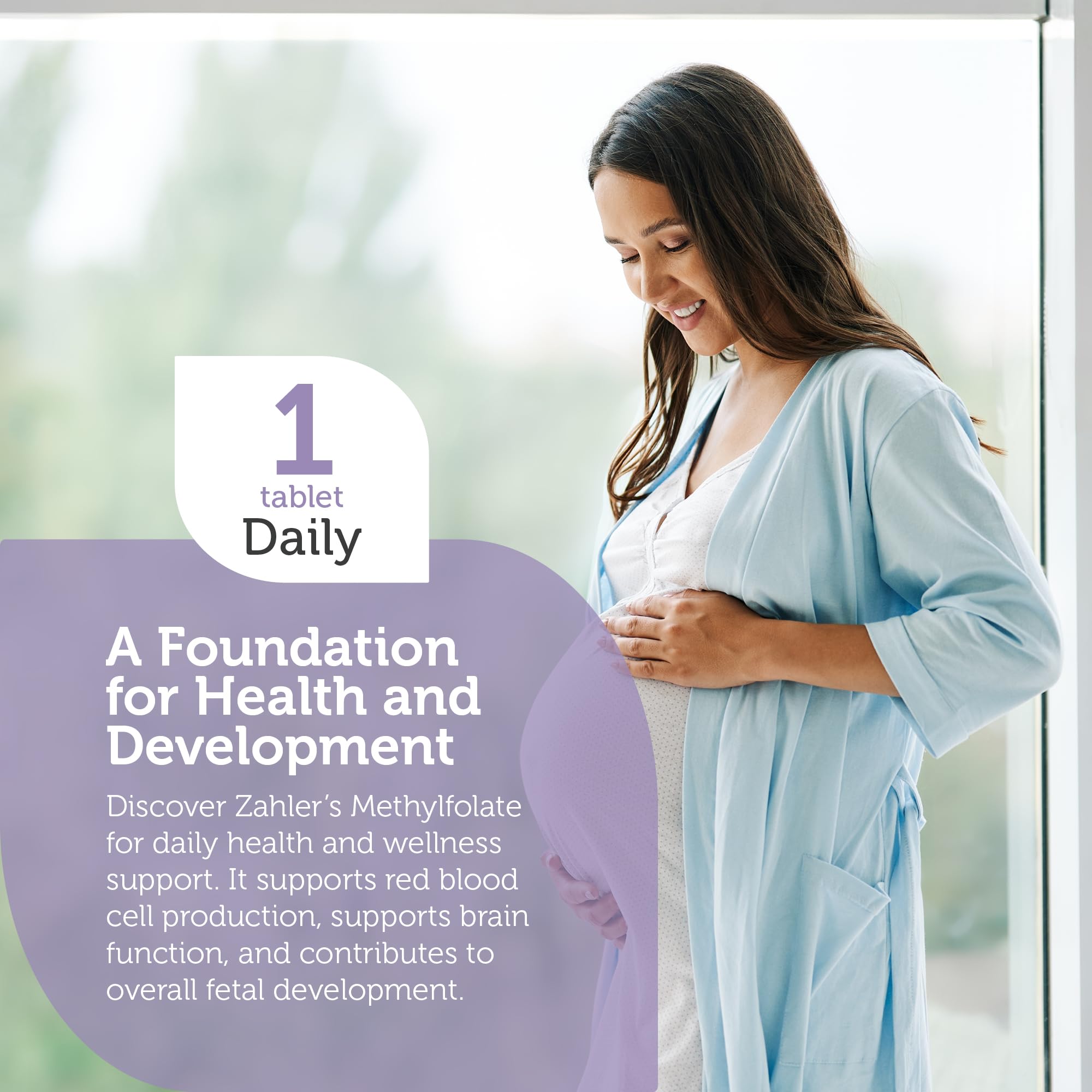 Envase de Zahler Methylfolate de 60 cápsulas, ideal para planes de nutrición.