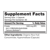 Fórmula sin soja de Zahler Methylfolate para mayor compatibilidad.