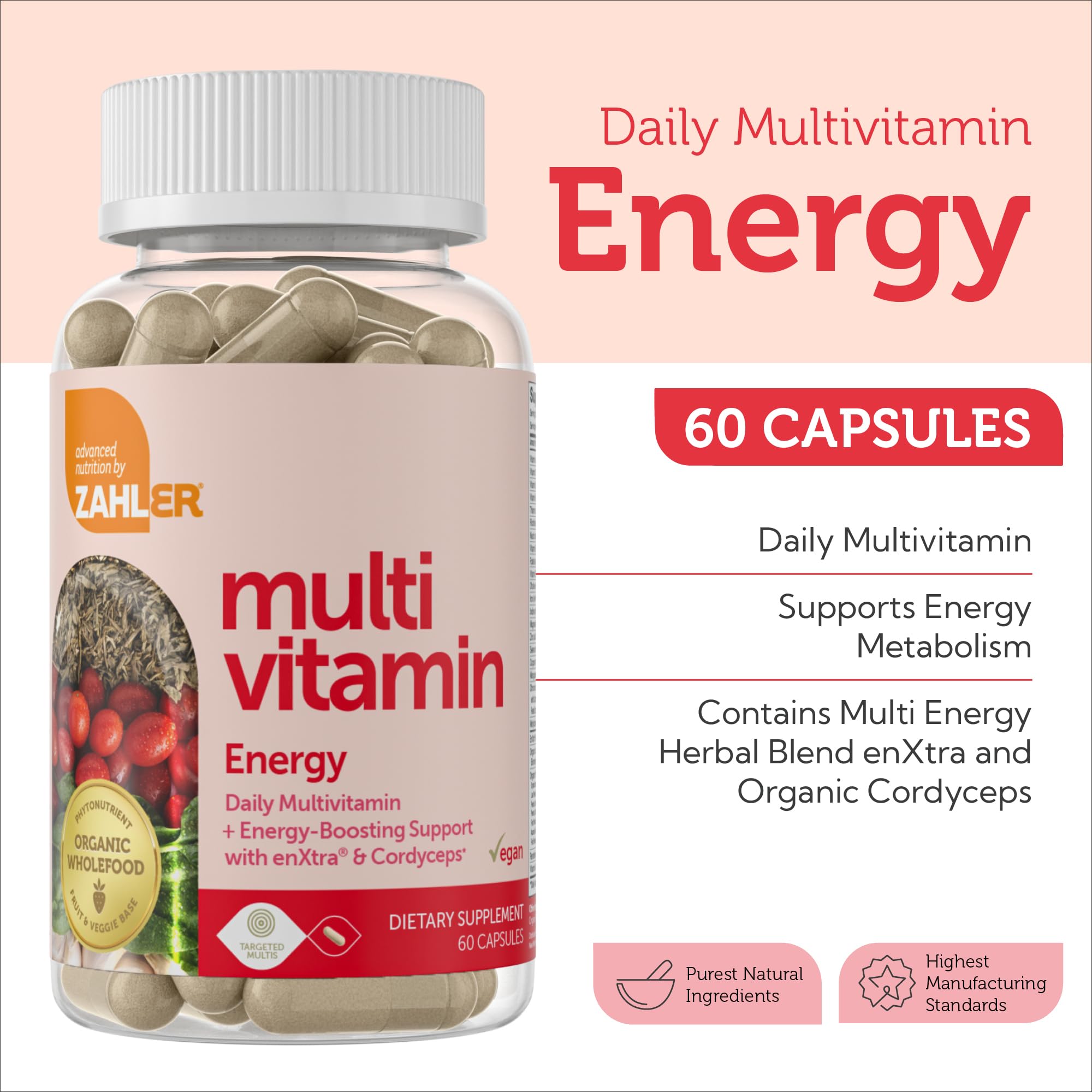 Zahler multivitamínico basados en plantas para nutrición diaria.