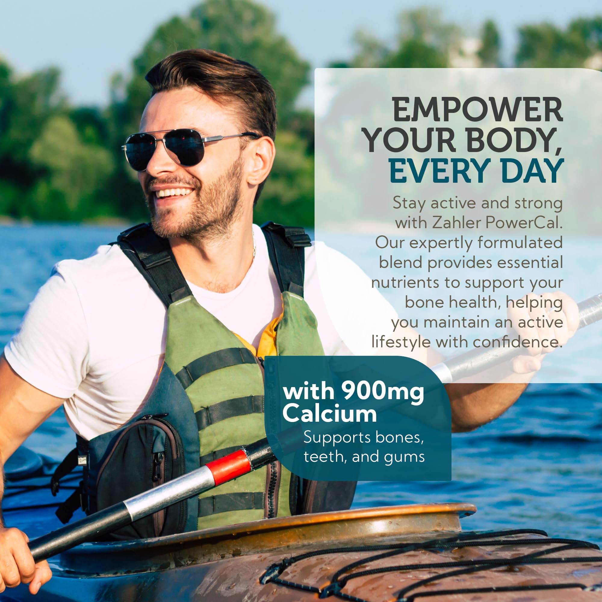 Zahler PowerCal con D3, K2 y magnesio para densidad ósea y bienestar general.