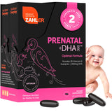 Zahler Prenatal DHA en cápsulas, nutrición esencial durante el embarazo.