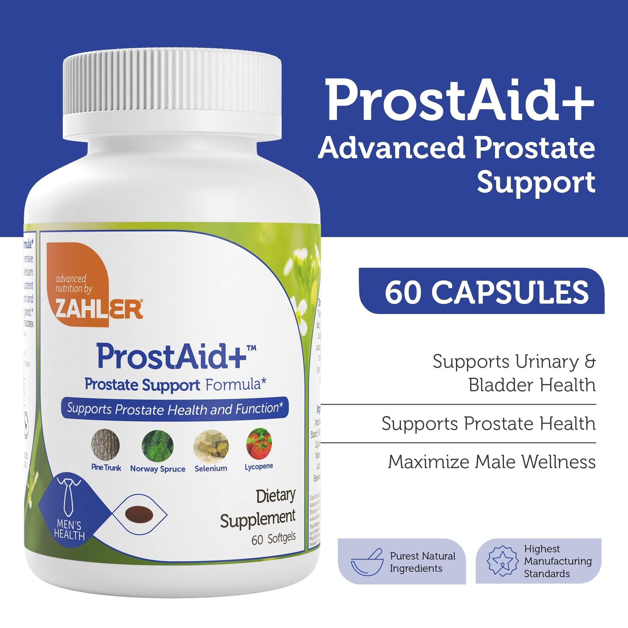 Zahler Prostaid+ cápsulas vegetales para uso diario