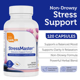 Zahler StressMaster, etiqueta detallada, muestra la composición de hierbas para la relajación