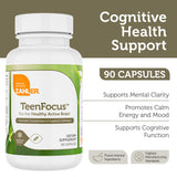 Zahler TeenFocus etiqueta de ingredientes, claridad mental y enfoque sostenido.
