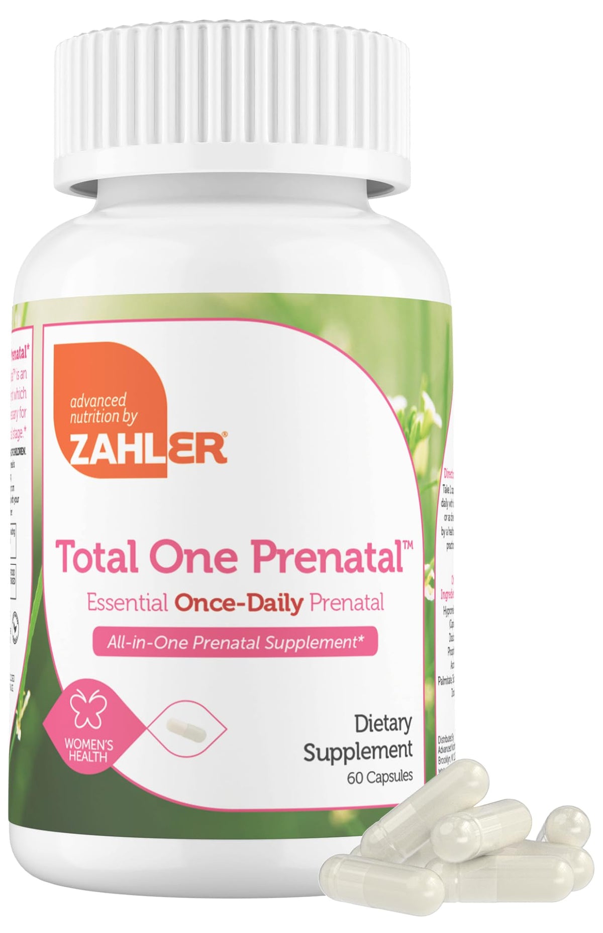 Zahler Total Uno Prenatal, botella de vitaminas para apoyar la nutrición durante el embarazo