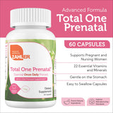 Zahler Total Uno Prenatal, cápsulas fáciles de tragar para la suplementación diaria