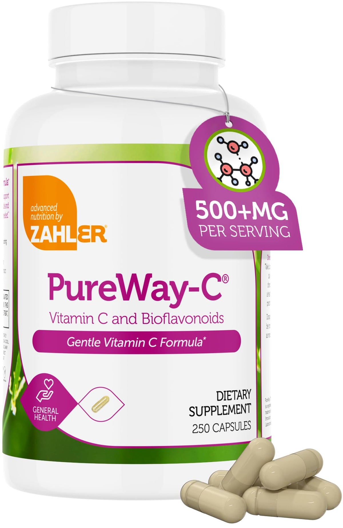 Zahler Vitamina C 500 mg en empaque compacto para uso diario.