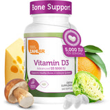 Zahler Vitamina D3 5000 Unidades Internacionales, cápsulas blandas, frasco: apoyo a la salud ósea.