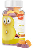 Zahler Yummy Kids Calcium Gummies en el bote, apoyo a dientes y huesos sanos para niños.