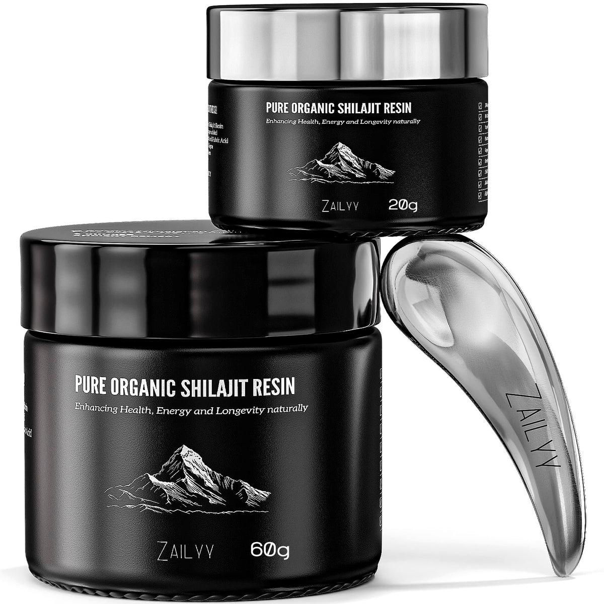 ZAILYY Shilajit Resin envase 80 g para uso diario y energía natural