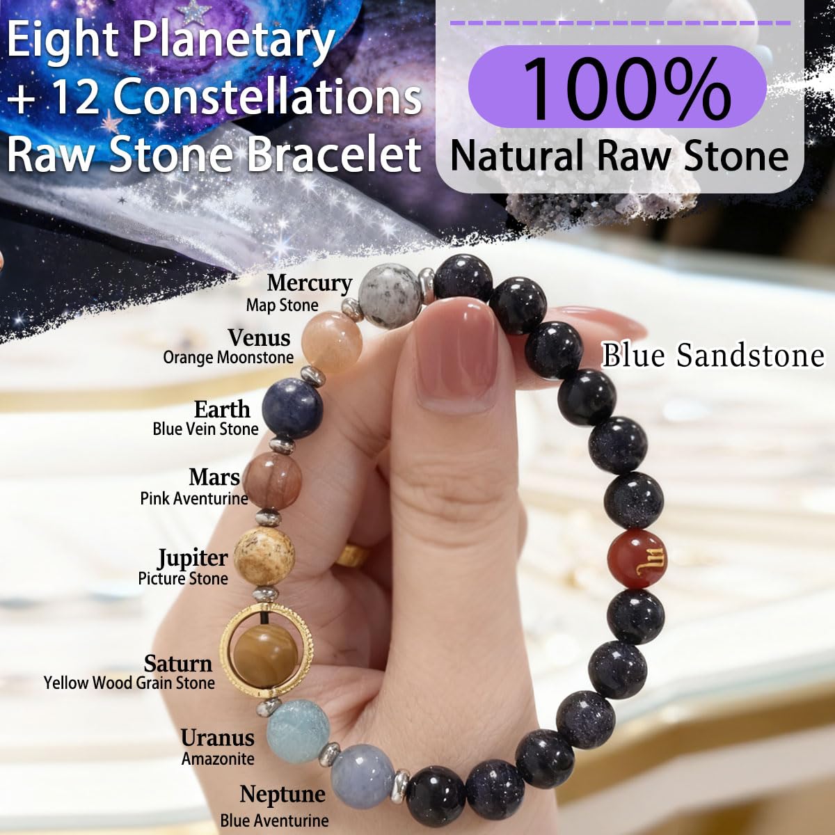 Piedras planetarias de ZaisuiFun, energía cósmica para potenciar concentración.
