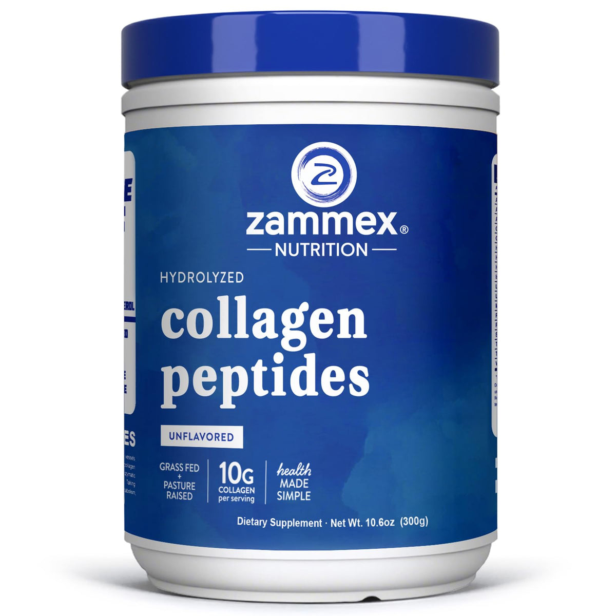 Zammex Collagen Peptides polvo en bote para cabello y piel saludables