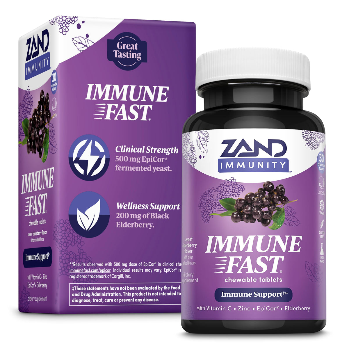 ZAND Immune Fast: caramelos de saúco en envase, posible apoyo para la función inmune.